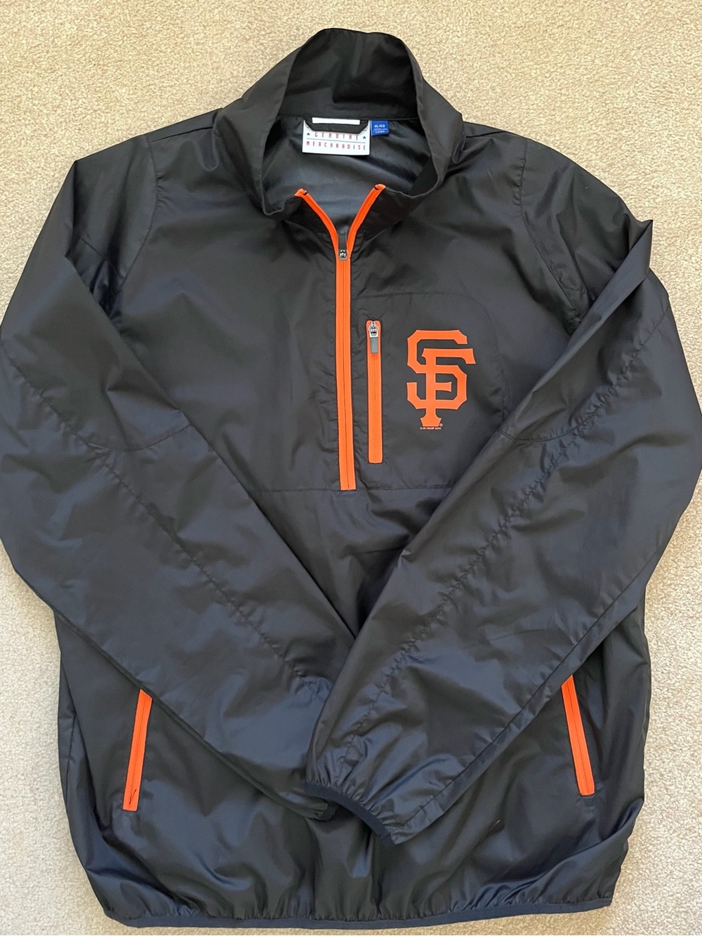 San Francisco Giants Black Pullover Windbreaker Jacket